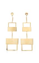 Marina Moscone Double Square Cutaway 10k Gold Earrings