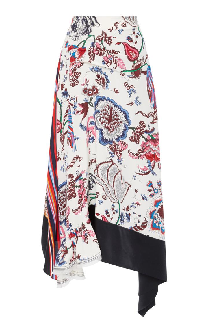 Tory Burch Marie Draped Silk Skirt