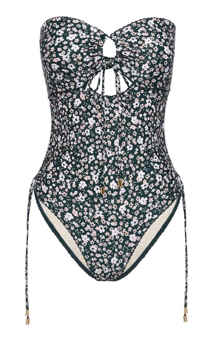 Moda Operandi Peony Petit Fleur Ruched One Piece Size: 8