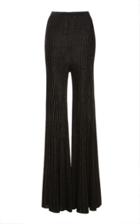 Elie Saab High Waist Metallic Knit Plisse Pants