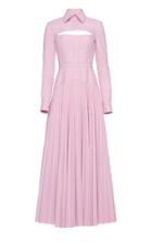 Moda Operandi Brandon Maxwell Pleated Cotton-blend Midi Dress