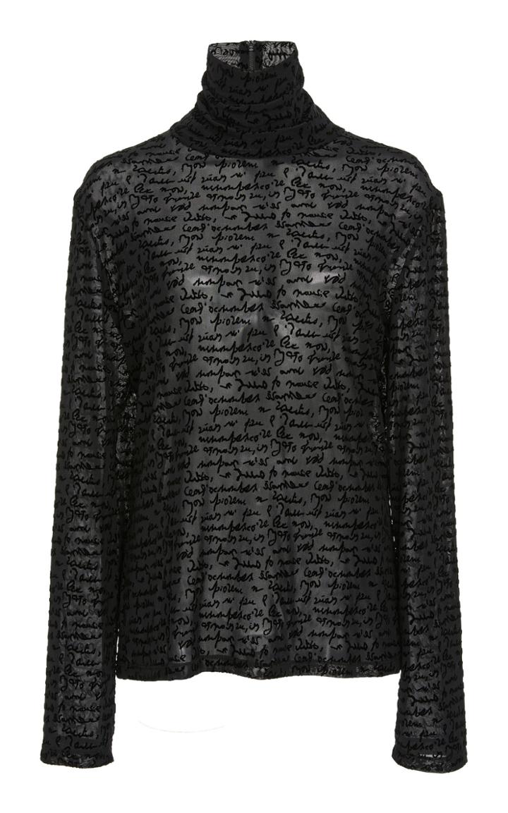 Christian Siriano Script Print Turtleneck