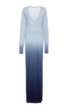 Jonathan Simkhai Ombre Cashmere Long Sleeve Slit Dress