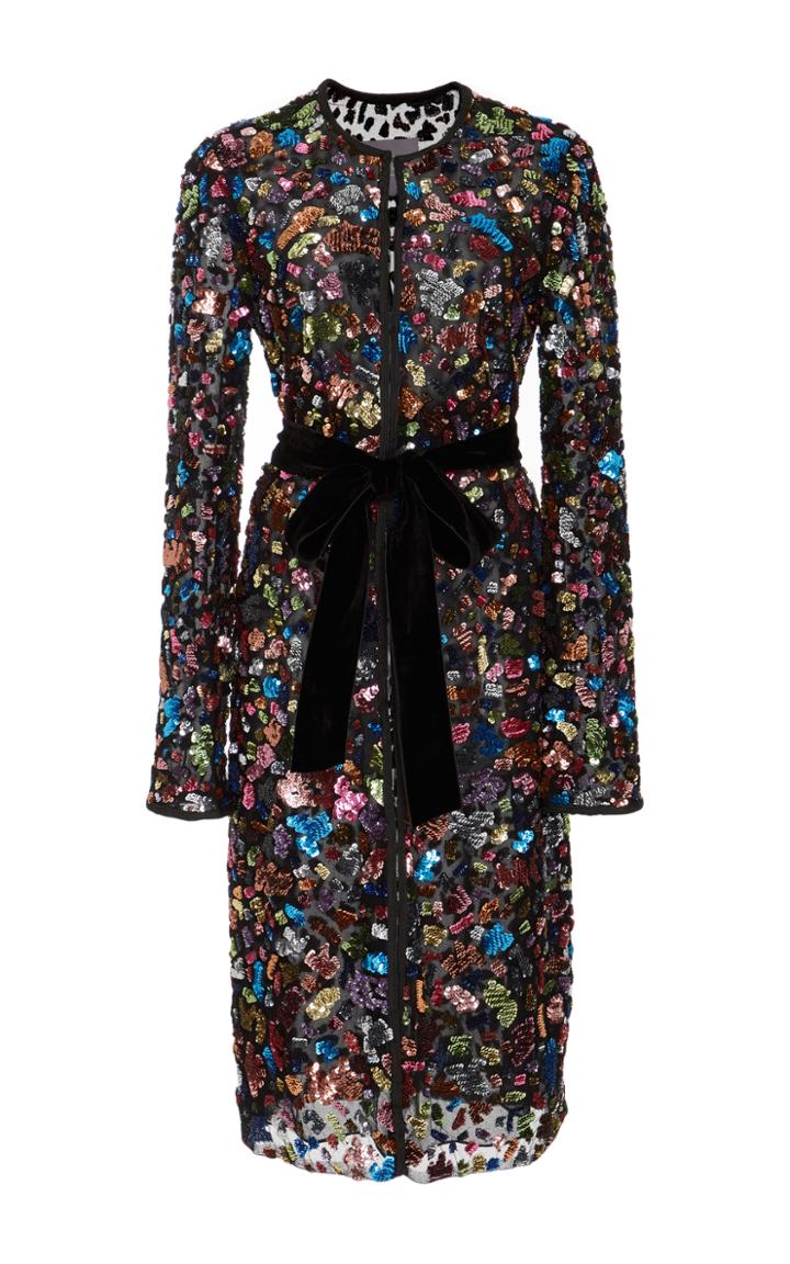Monique Lhuillier Sequin Embroidered Jacket