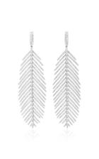 Sidney Garber 18k White Gold Feathers That Move Diamond Earrings