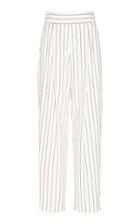 Oscar De La Renta Striped Wool-blend Tapered Pants Size: 0