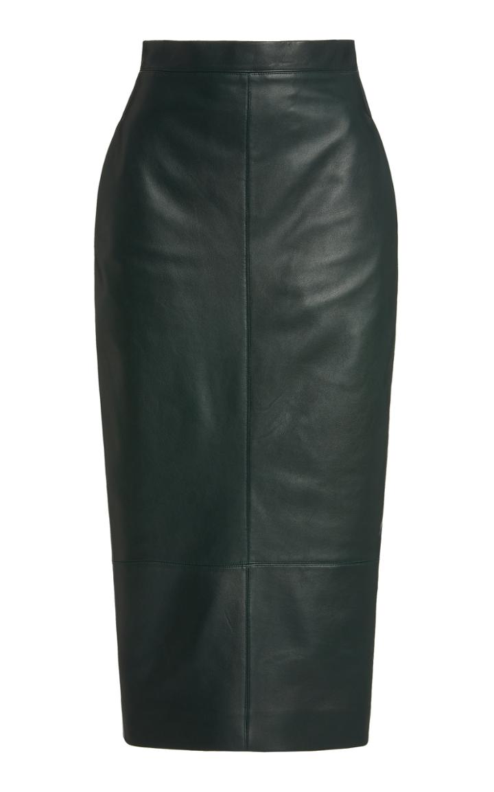 Moda Operandi Unttld Adam Leather Midi Pencil Skirt