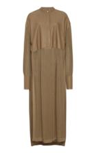 Moda Operandi Agnona Leather-paneled Cotton-silk Open-knit Midi Dress Size: M