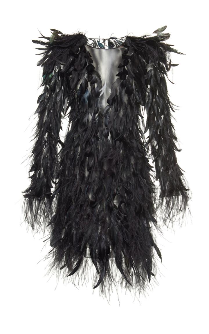 Alberta Ferretti Silk Feather Dress