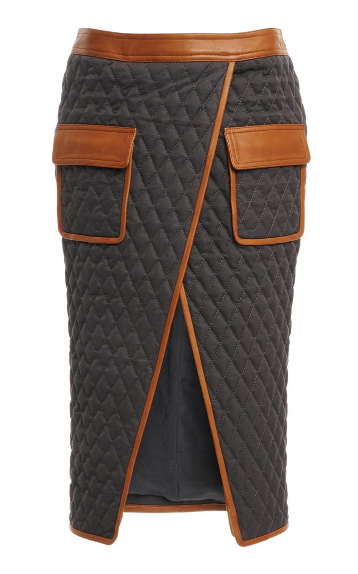 Moda Operandi Balmain Wrap-effect Quilted Skirt
