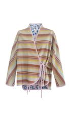 Moda Operandi Alix Of Bohemia Magdalena Striped Woven Cotton-linen Jacket