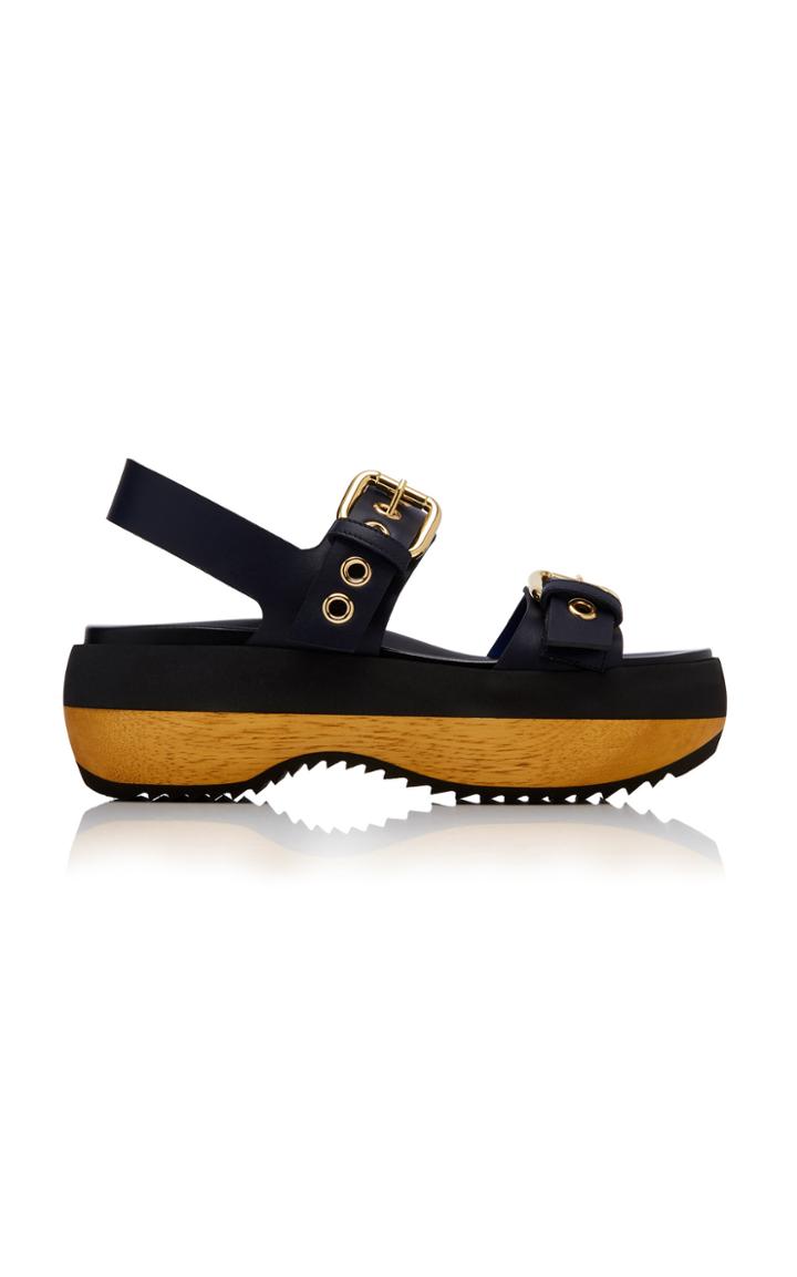 Marni Buckled Leather Platform Sandals