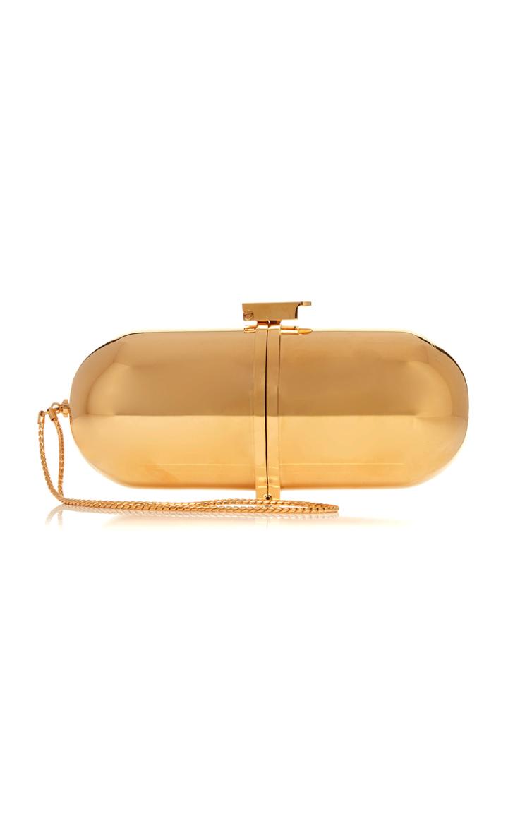 Moda Operandi Marzook Pill Metallic Brass Clutch