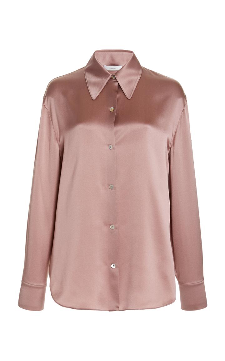 Moda Operandi Vince Silk-satin Button-down Top