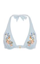 Stella Mccartney Floral-embroidered Bikini Top