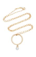Monica Rich Kosann Engraved 18k Gold And Pearl Pendant Necklace