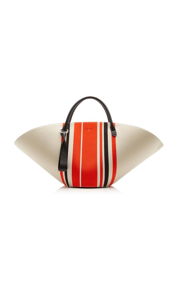 Jil Sander Sombrero Medium Striped Leather Tote