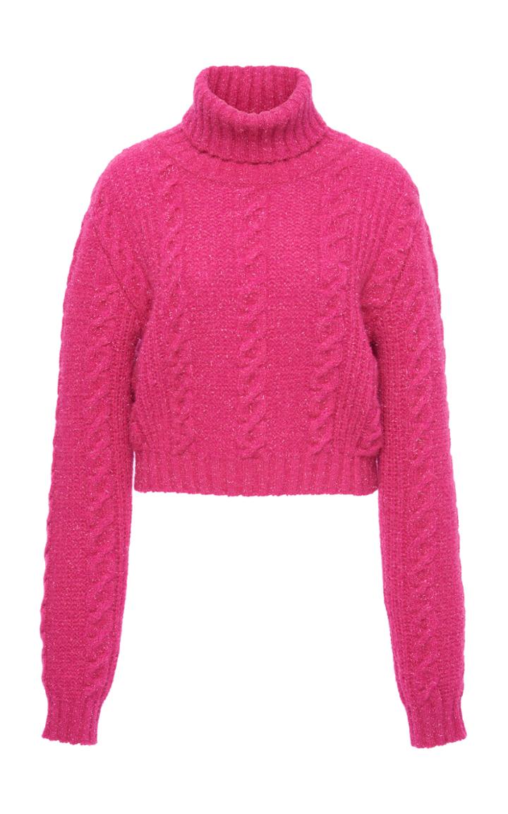 Versace Cropped Cable Knit Sweater