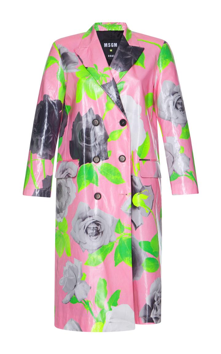 Msgm Bonded Floral Coat