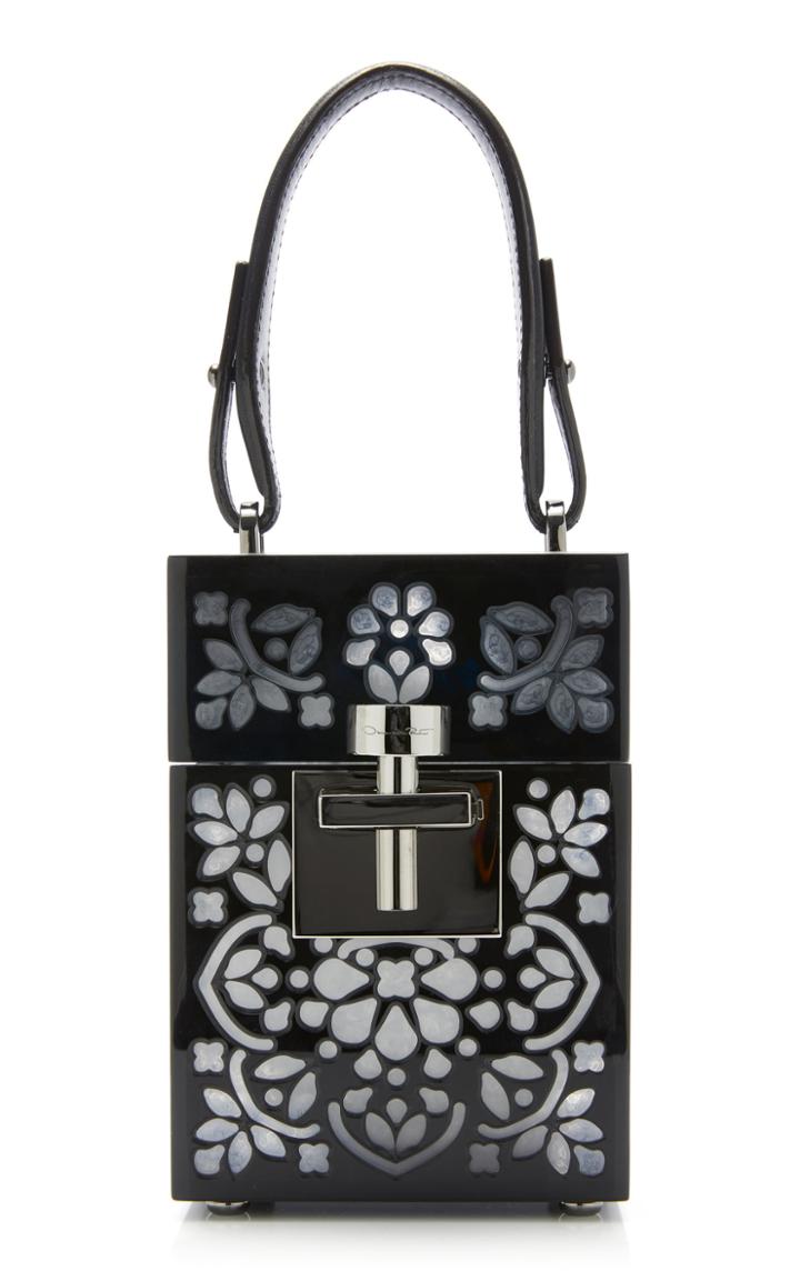 Oscar De La Renta Alibi Mini Plexi Box Top Handle Bag
