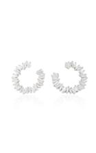 Suzanne Kalan 18k White Gold Diamond Hoop Earrings