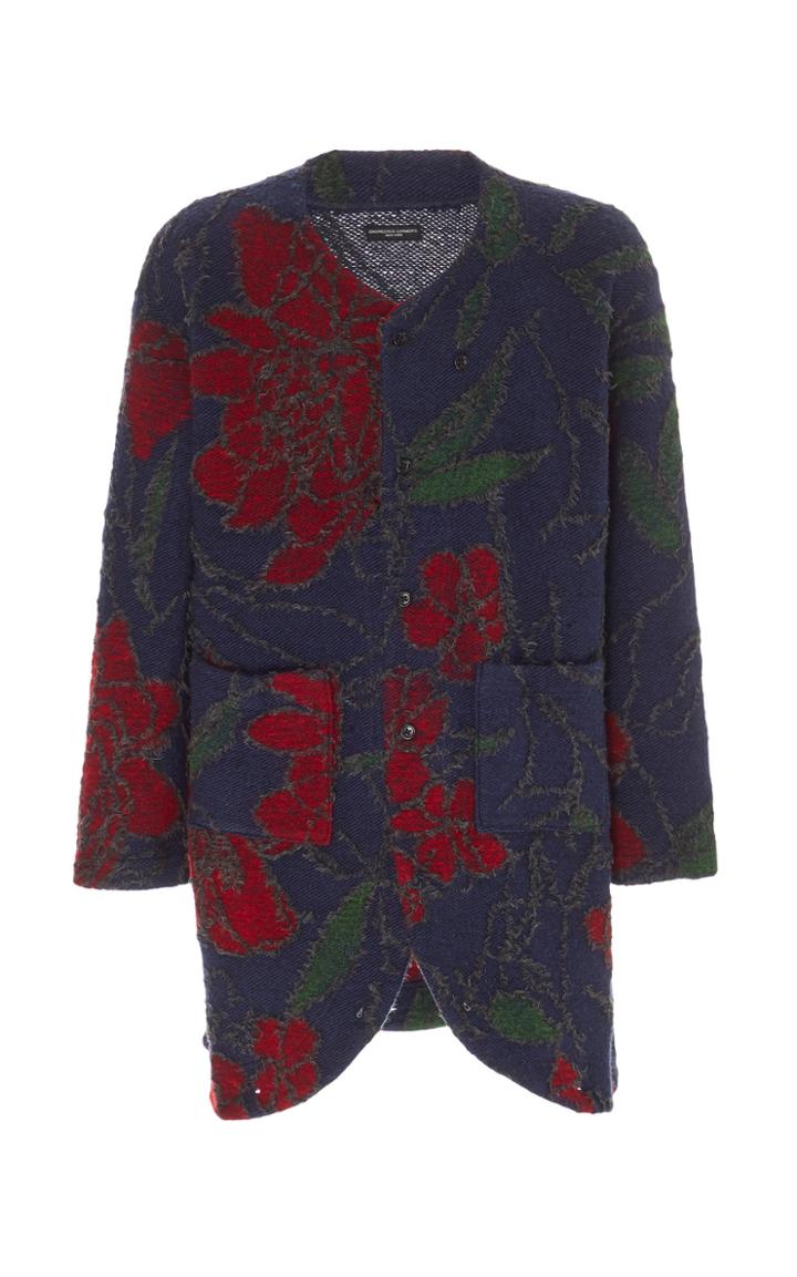 Engineered Garments Convertible Floral-jacquard Cardigan