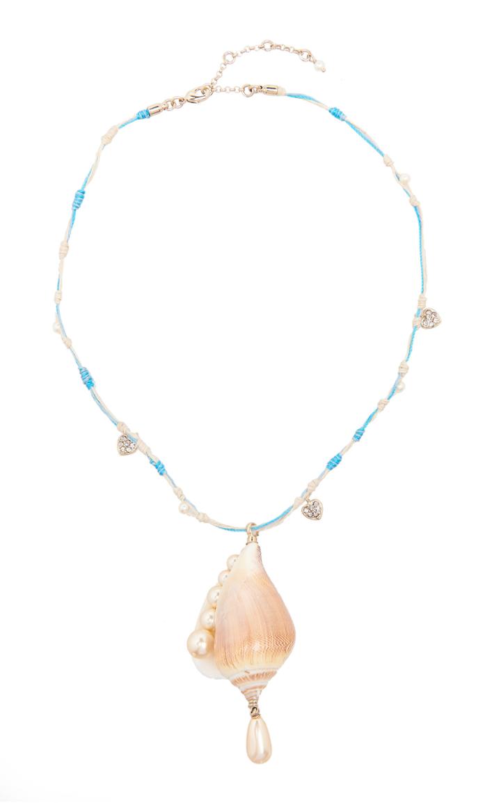Etro Large Shell And Pearl Necklace