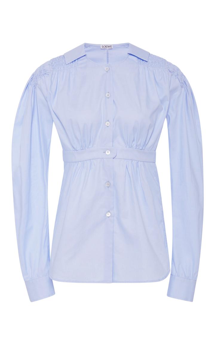 Loewe Smocked Cotton-poplin Shirt