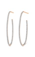 Ginette Ny Large Ellipse 18k Rose Gold Diamond Hoop Earrings