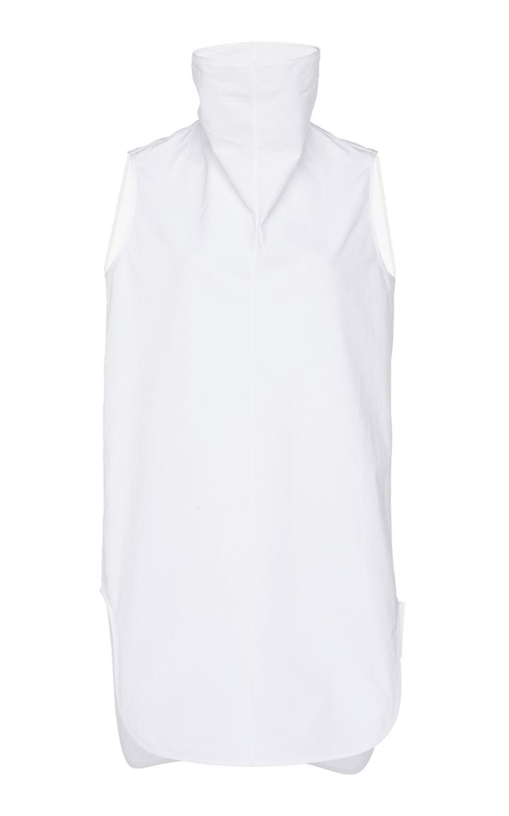 The Row Mora Silk-chiffon Turtleneck Top