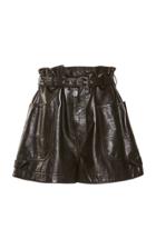 Isabel Marant Xike Belted Leather Shorts