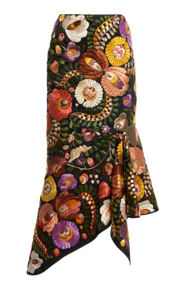 Moda Operandi Tom Ford Embroidered Cotton Midi Skirt