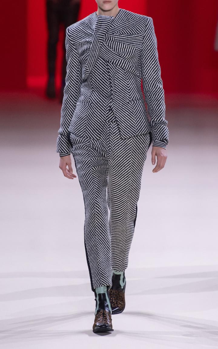 Haider Ackermann Wool Draped Striped Jacket