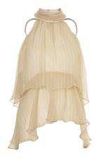 Lilly Sarti Crepe Ruffle Blouse