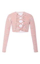 Mara Hoffman Swim Jacquard Stripe Terry Lace-up Rashguard