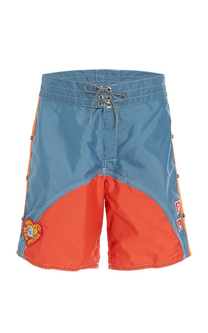 Greg Lauren Color Block Birdwell Swim Short