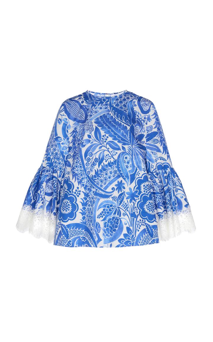 Moda Operandi Andrew Gn Printed Cotton Top Size: 34