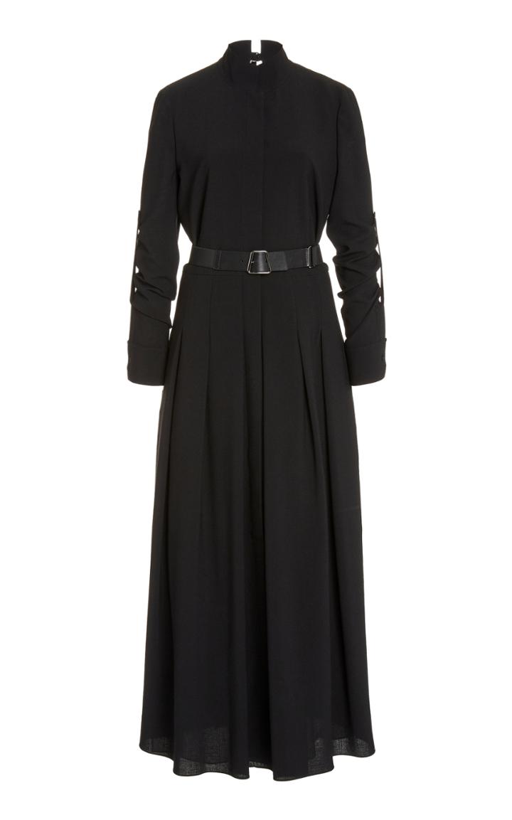 Moda Operandi Akris Belted Wool Maxi Dress