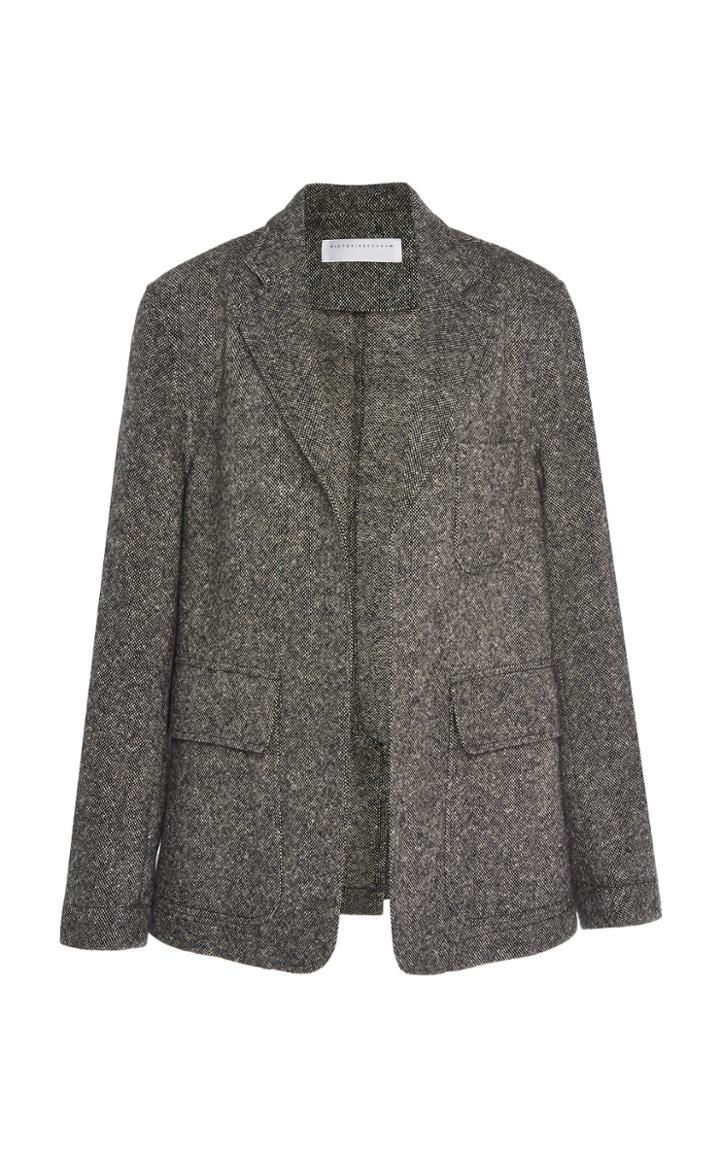 Victoria Beckham Denegal Tweed Patch Pocket Blazer