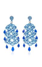 Anna E Alex Woven Stone Silver-plated Earrings