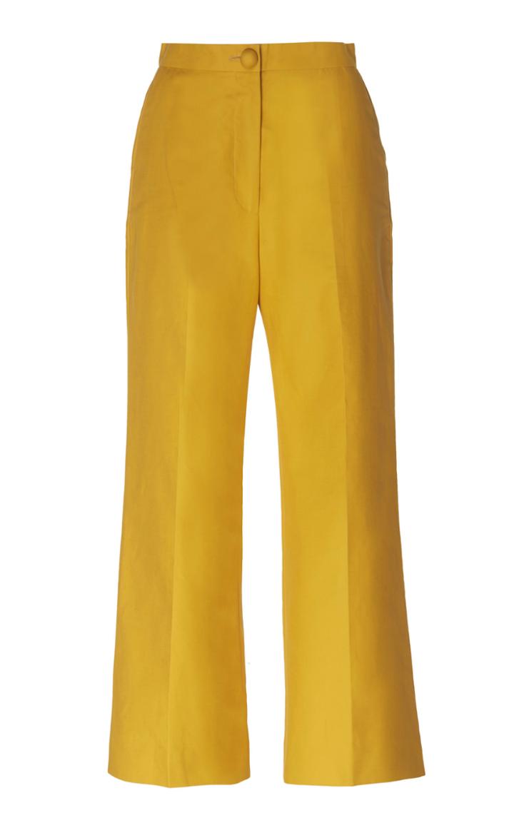 Alexachung Cropped Wide-leg Double-weave Cotton Pants
