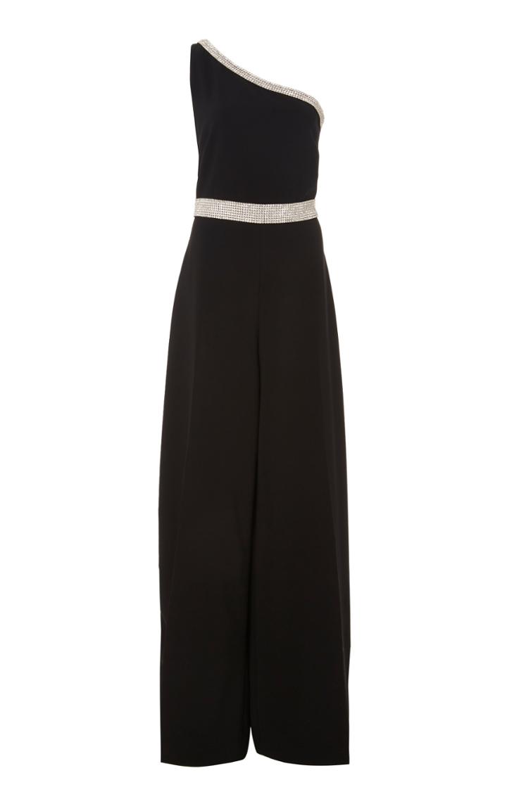 Christian Siriano Embellished One-shoulder Crepe Jumpsuit