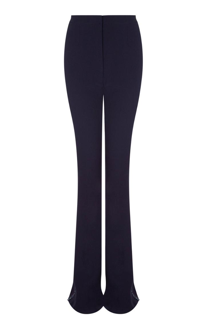 Safiyaa Halluana Embellished Crepe Flared-leg Pants