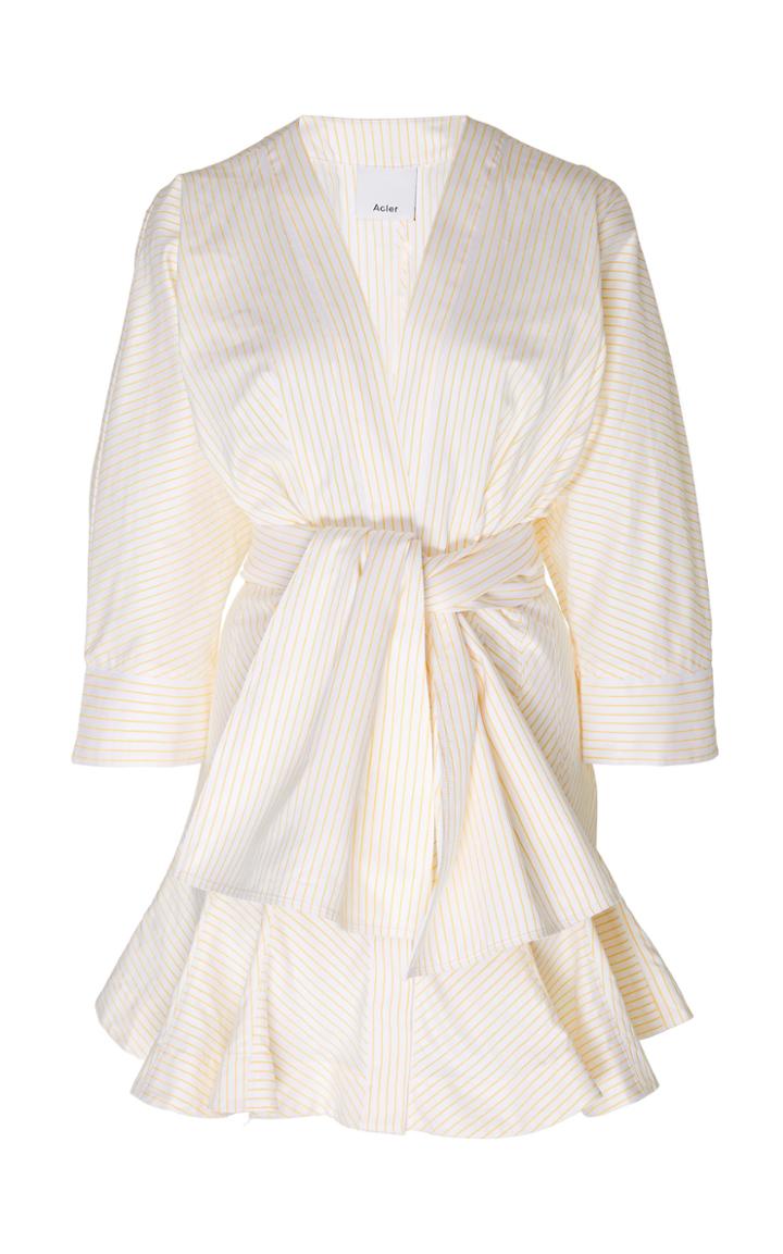 Acler Lipton Cotton Shirt Wrap Dress