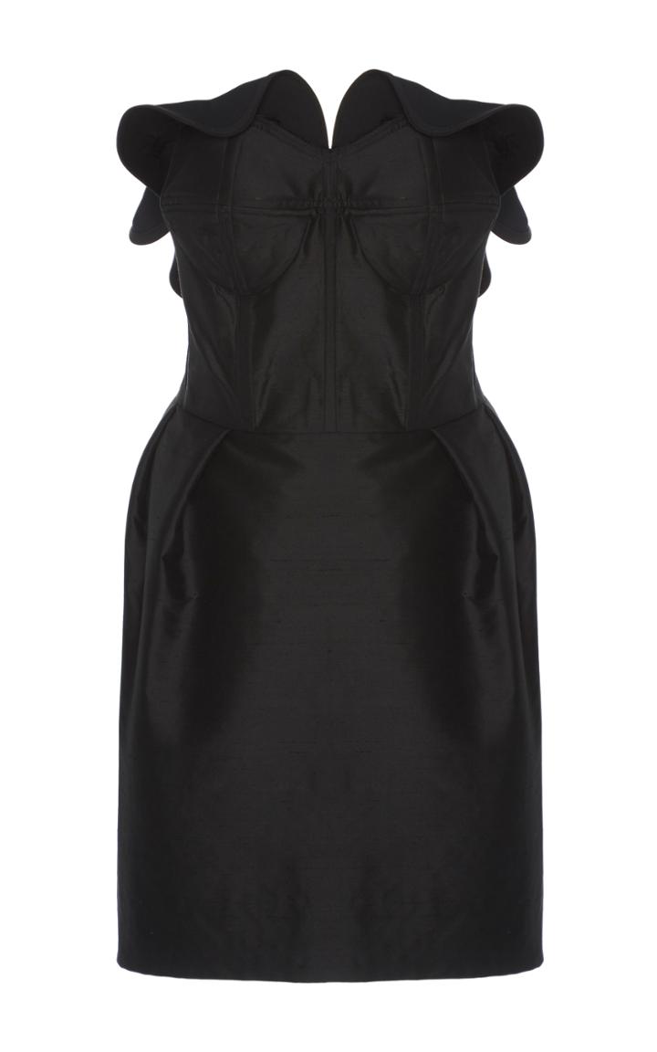 Emilio De La Morena Strapless Taffeta Cocktail Dress