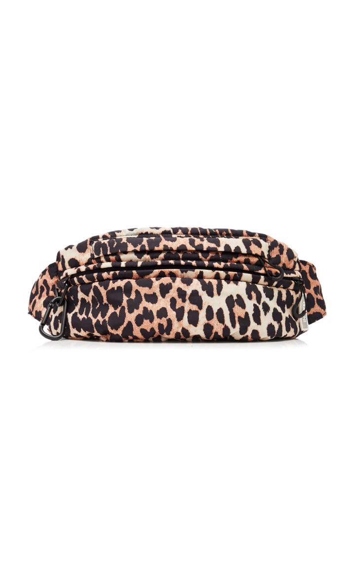 Ganni Leopard-print Shell Belt Bag