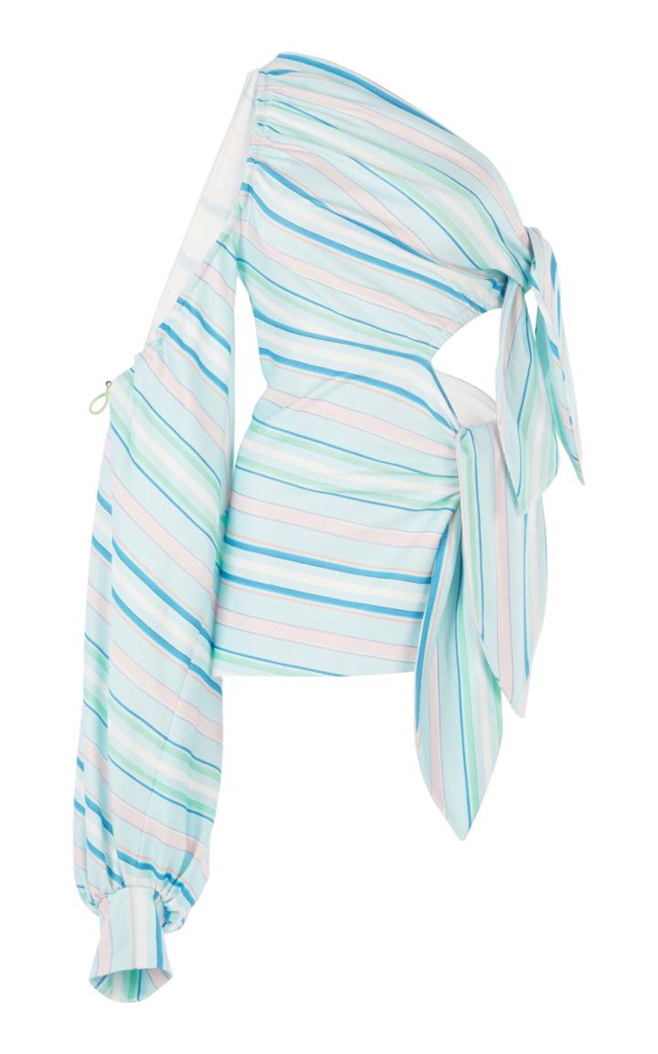 Peter Pilotto Striped Jersey Asymmetric Blouse