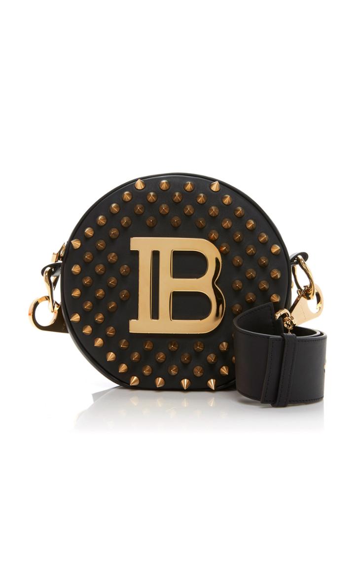 Balmain Disco Medium All Over Spikes Leather Bag