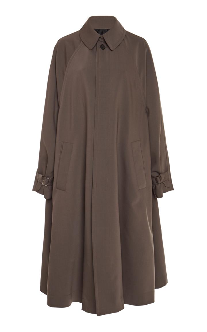 Deveaux A-line Oversized Twill Trench Coat