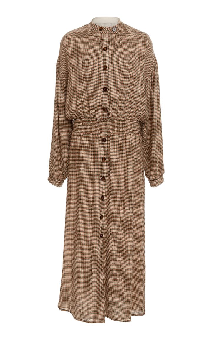 Nanushka Julie Check Houndstooth Midi Dress